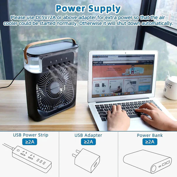 ❄️ Portable Air Cooler Fan – Rechargeable & USB Powered 🌀